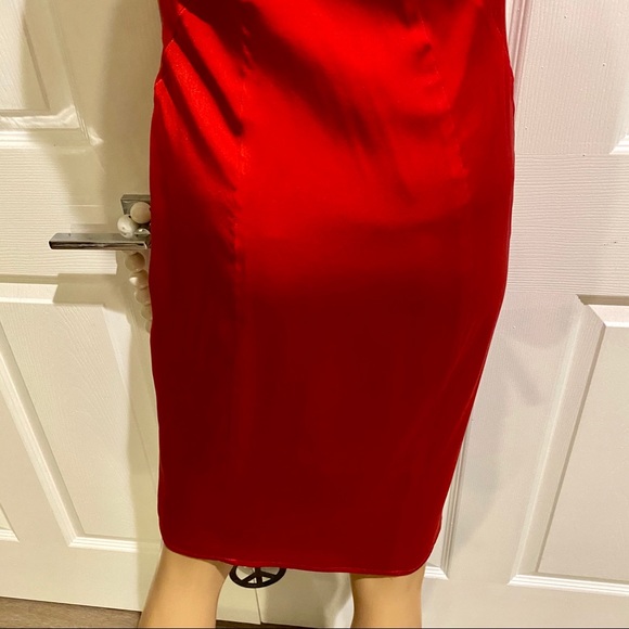 NEIMAN MARCUS SEXY RED SZ 4 SILK ROSA PUSHER DRESS - Picture 8 of 9